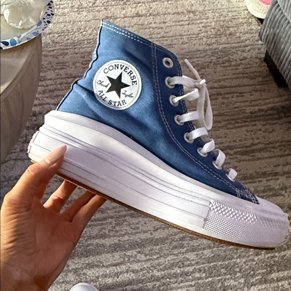 Converse Blue High-Top Platform Chunky Sneakers size 7.5